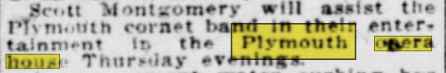 Plymouth Opera House - May 30 1916 Ad